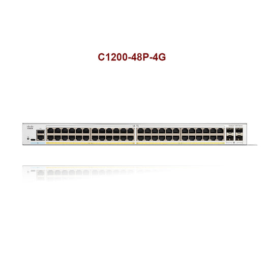 Cisco C1200-48P-4G Catalyst 1200 Series 48-Port L3 Managed GbE PoE+ Access Switch w/ 4 x 1G SFP Ports