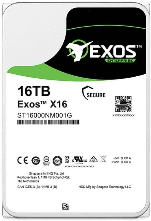 SEAGATE ST16000NM001G Exos X16 16tb SATA 6Gb/s 3.5inch hard drive