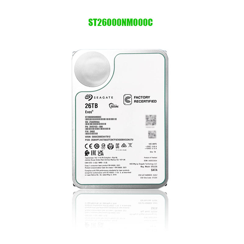 Seagate (Recertified) Exos X 26TB Internal Hard Drive HDD - 3.5 In CMR SATA